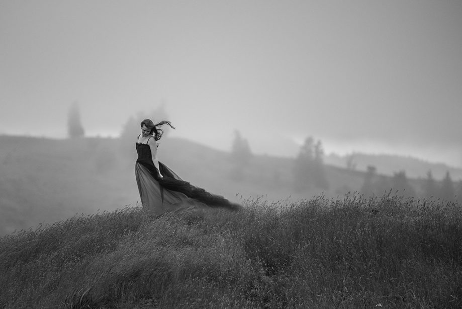 img="epic gown with female model on Southern Oregon Coast"